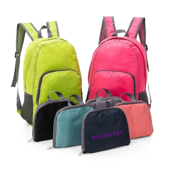 Mochila de Nylon Dobrável Personalizada