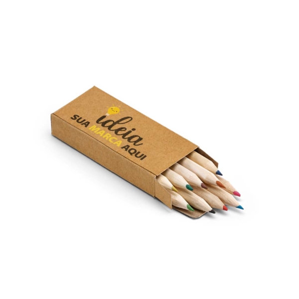 Caixa com 10 Mini Lápis de Cor Personalizada - Image 4