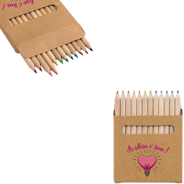 Caixa com 12 Mini Lápis de Cor Personalizada - Image 4