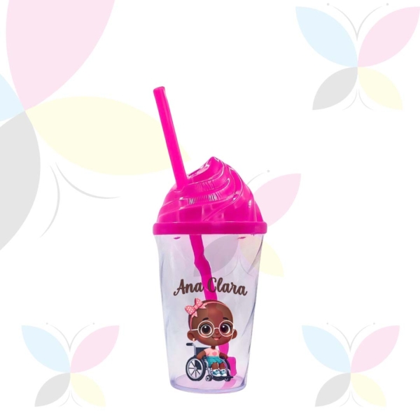 Copo Twister Chantilly de Acrílico Transparente e Tampa  300ml - Image 2