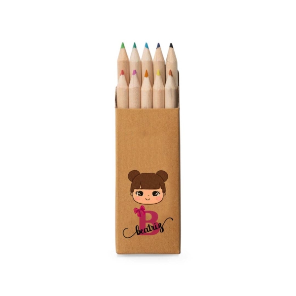 Caixa com 10 Mini Lápis de Cor Personalizada - Image 3
