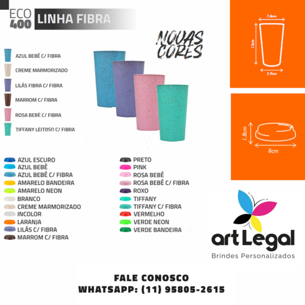 Copo Linha Eco Fibra 400ml Personalizado em 3D UV - Image 7