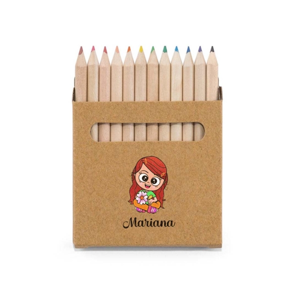 Caixa com 12 Mini Lápis de Cor Personalizada - Image 2