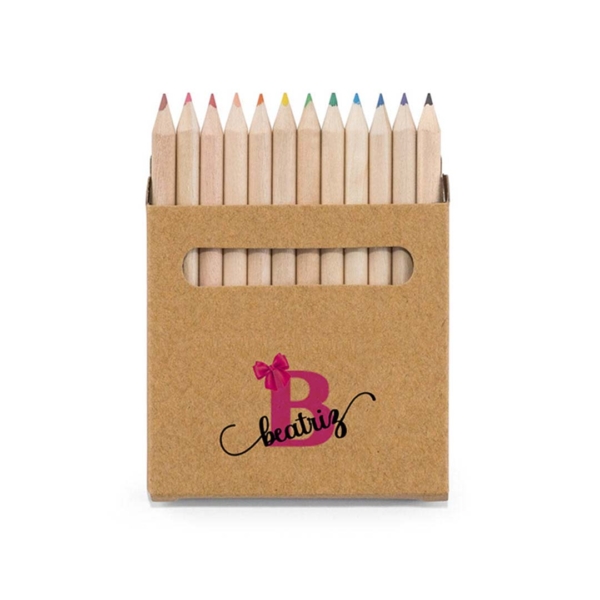 Caixa com 12 Mini Lápis de Cor Personalizada - Image 7