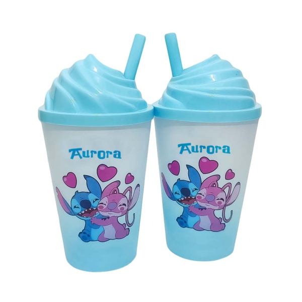 Copo Jateado com Tampa Chantilly Personalizado 300ml