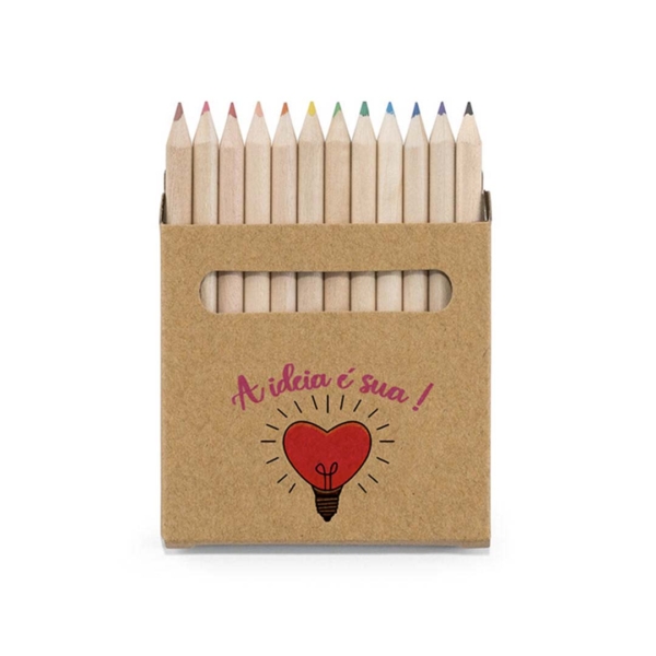 Caixa com 12 Mini Lápis de Cor Personalizada - Image 6